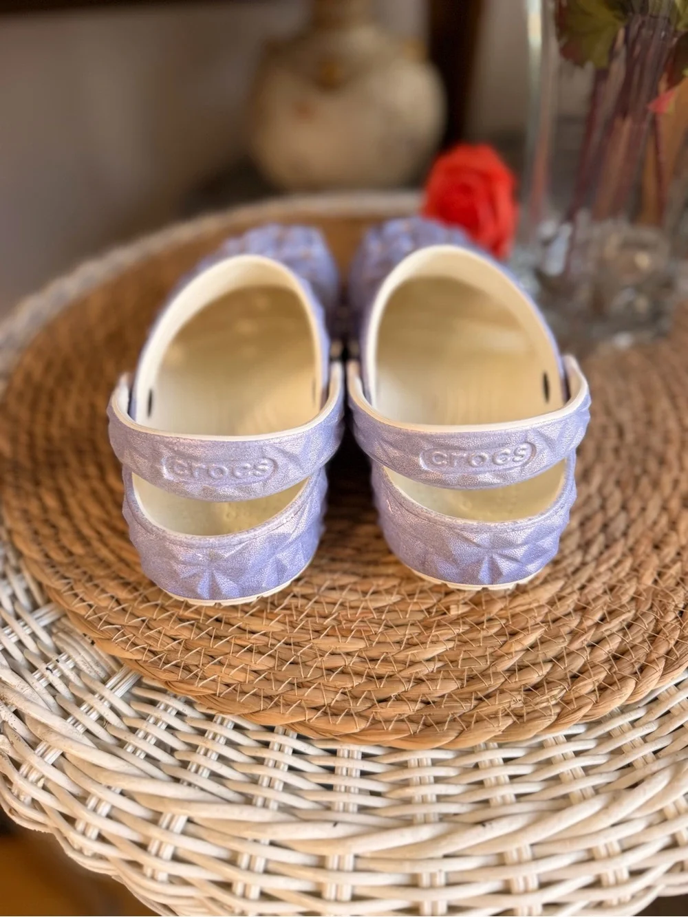 CROCS Kids Lilac Sparkle Geometric Clogs